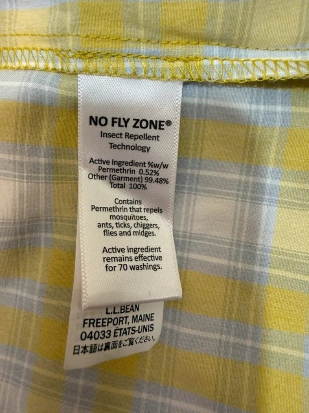 L.L. Bean No Fly Zone Plaid Preppy Fisherman Camping Outdoors Collar Shirt - Picture 5 of 12